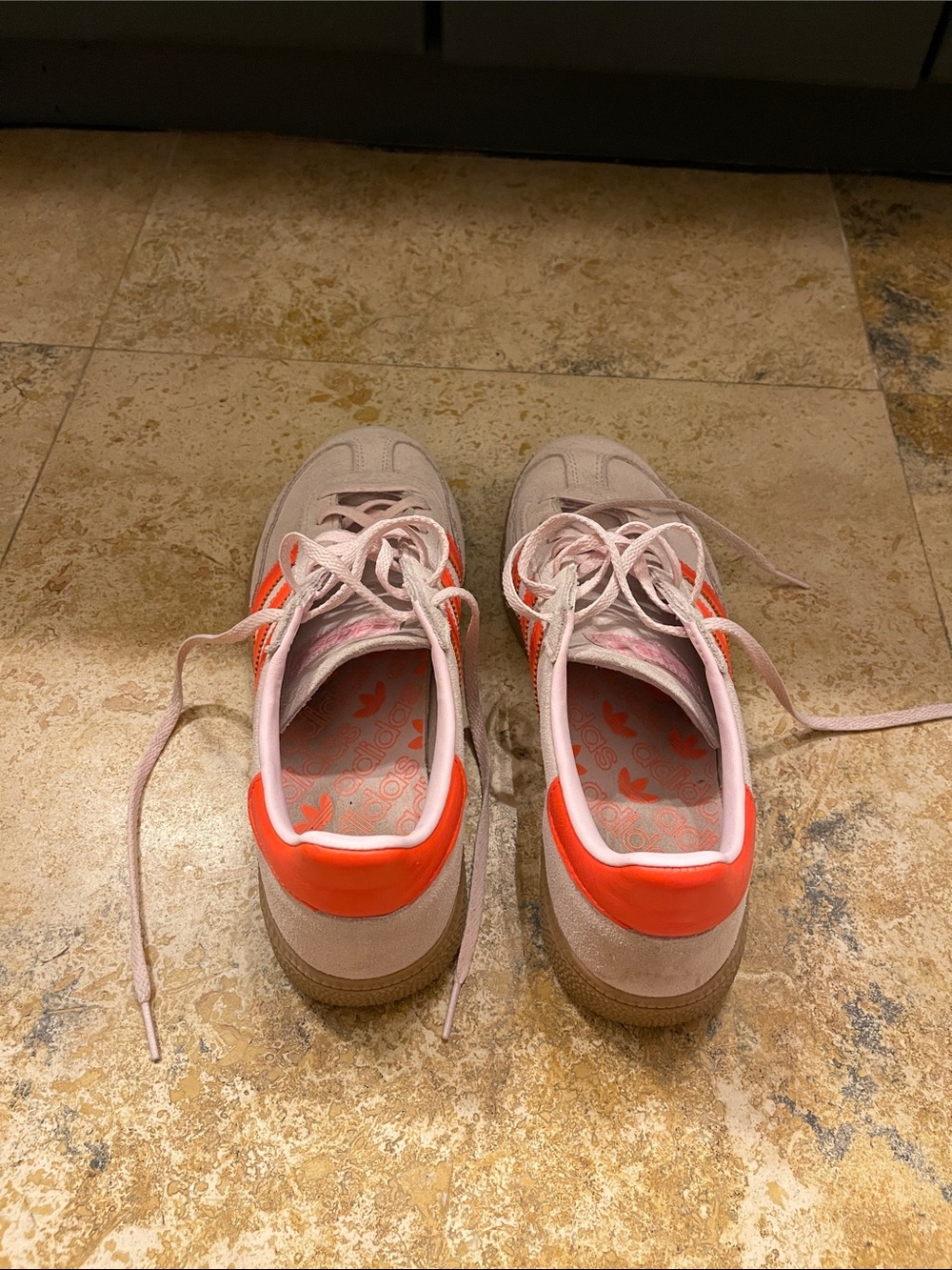 Pink Suede Low-Top adidas samba spezial Sneakers with Coral Orange Stripes sz 9 - Picture 4 of 6
